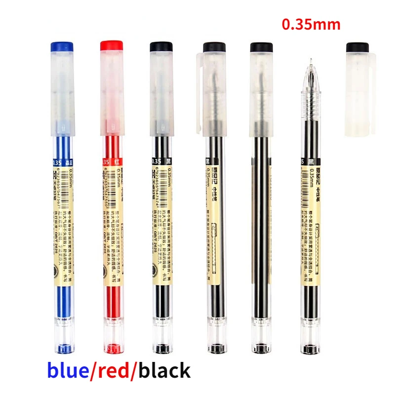 

6/3Pcs Japan Gel Pen 0.35mm Nib Natural Style Pen Black Blue Red Ink Pen School Office Student Exam Writing kawaii stationery