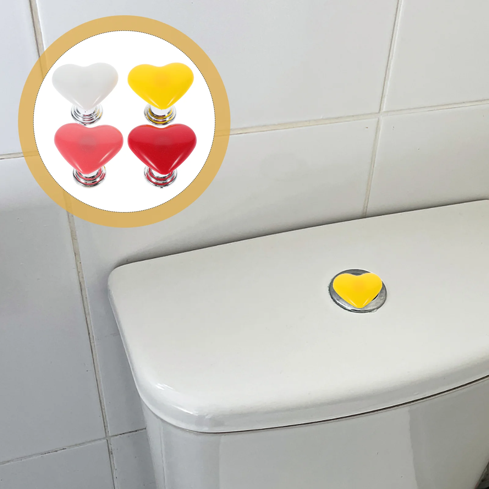 

Toilet Lift Handle Manicure Button for Decorative Home Heart Bathroom Accessories