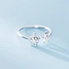 WYEAIIR 925 Sterling Silver Mini Cute Diamond Turtle Starfish Tortoise Resizable Opening Ring For Women Luxury Jewelry 5