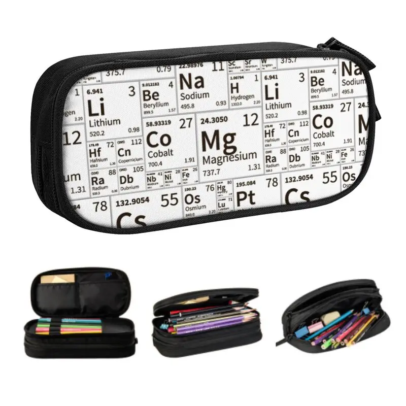 

Periodic Table Of Elements Kawaii Pencil Case Boy Girl Large Capacity Science Chemistry Pencil Box Students Stationery