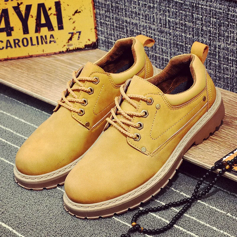 

Suede Casual Shoes Men's Ankle Boots British Fashion Tooling Shoes for Men Comfortable Platform Sneakers Waterproof Male Oxfords