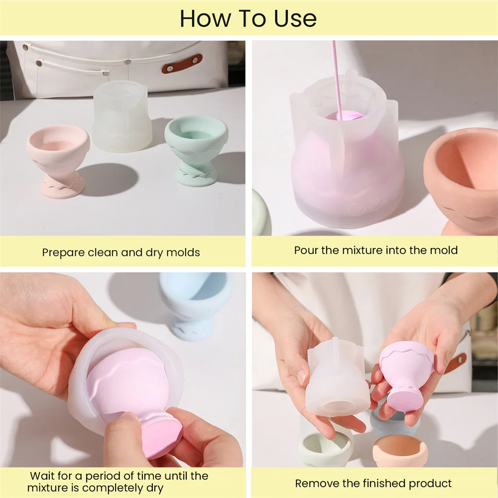 Egg Cup for Boiled Egg Cement Silicone Mold Handmade Holder Concrete and Jesmonite Mould Handmade Easter Gift Craft Tools silicone mold