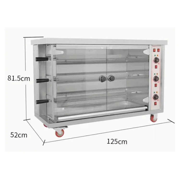 China Manufacturer Stainless Steel 3-Layer Electric/Gas 15 Chicken Rotisserie for Sale 5