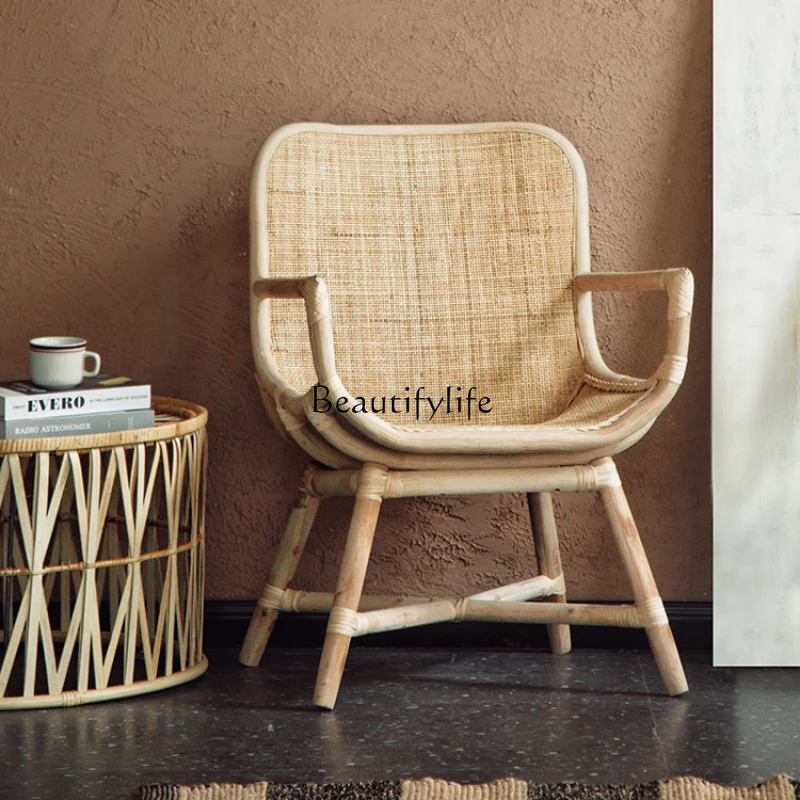 

Modern Minimalist Living Room New Chinese Leisure Rattan Chair Single Lazy Armchair