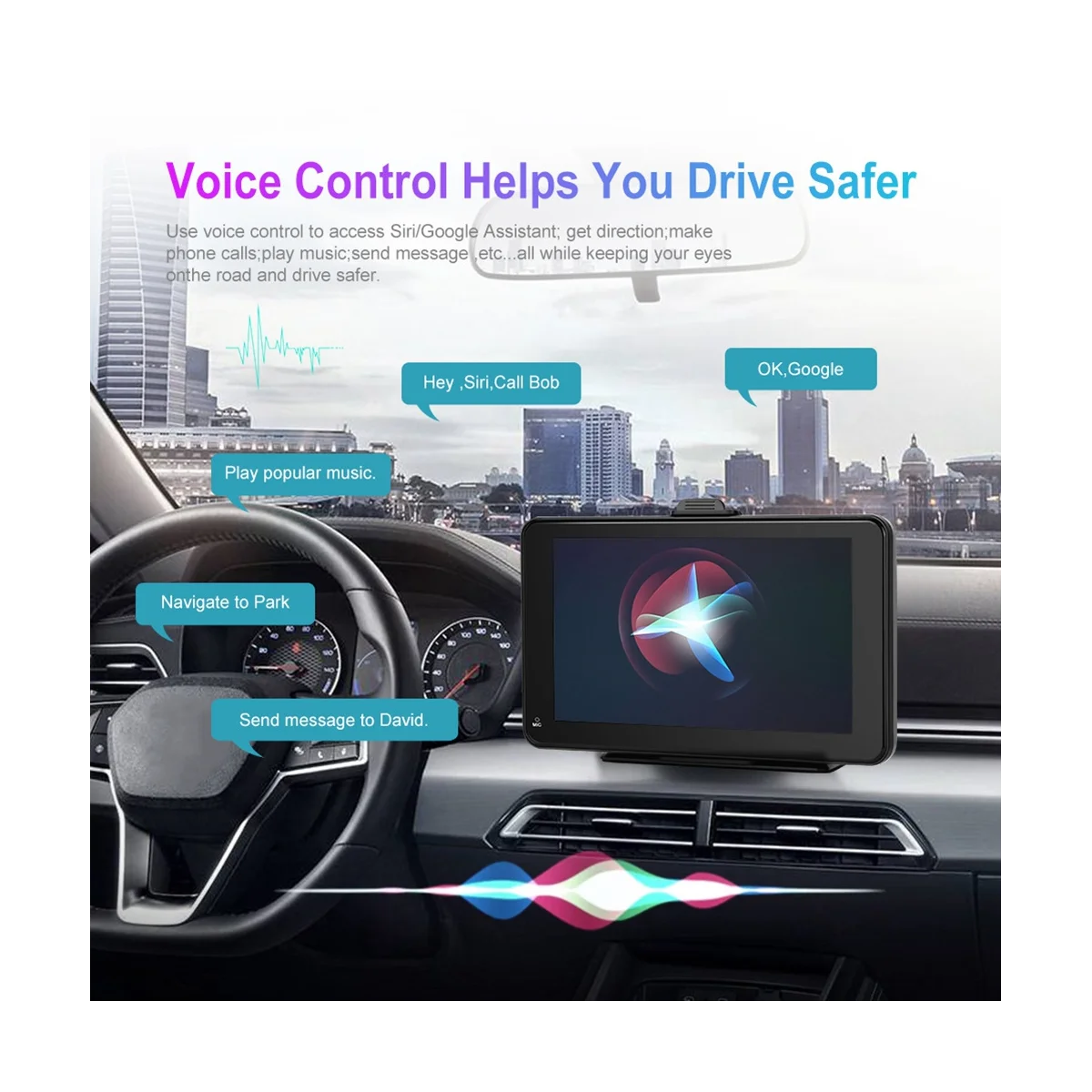 Universal 7inch Car Radio Multimedia Video Player Wireless Carplay and Android Auto Touch Screen Bluetooth Mirror Link