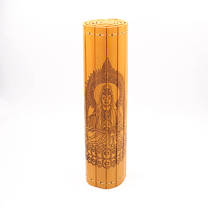 Classical Chinese Style Home Decor Book, Classical Scroll Slip, Bamboo Wooden Slips, Heart Sutra Buddhist Ornaments, Decor