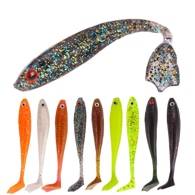 

40Pcs Fishing Soft Lure 8.4cm 5g Silicone Bait Sea Fishing Freshwater Bass Artificial Swimbait Wobbler Fishing Tackle Pesca
