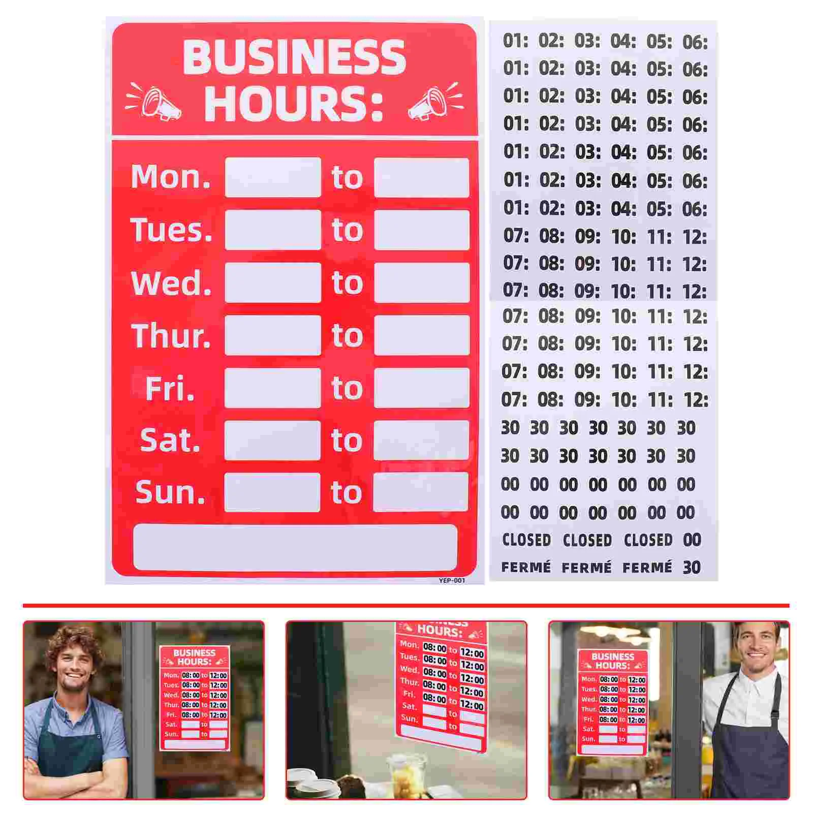 

2pcs Business Operation Hours Sign Hours Of Opening Sign For Store Shop Library