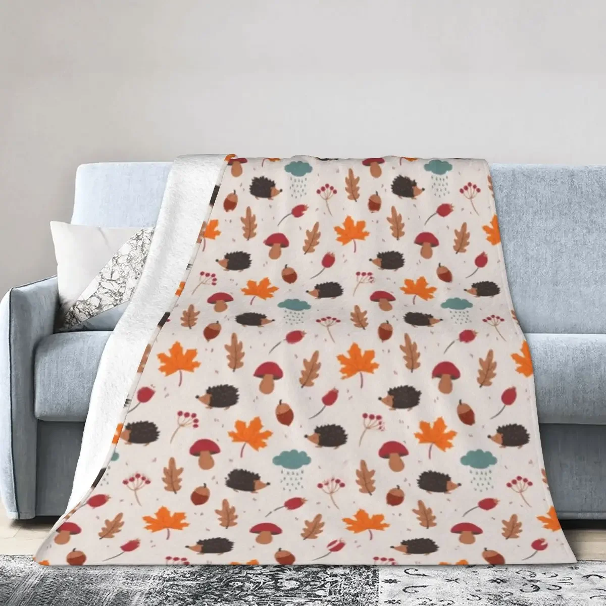 

Hedgehog Blankets Soft Warm Flannel Throw Blanket Bedspread for Bed Living room Picnic Travel Home Couch