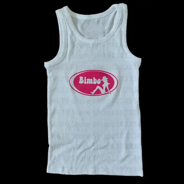 Débardeur sans manches pour femmes, Streetwear des années 90, imprimé graphique, Style Y2k, décontracté, côtelé, Grunge, haut court, mode Harajuku, gilet Emo Grils 1