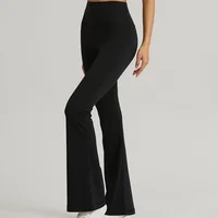 High Waist Buttock Lifting Flared Sports Fitness Yoga Wide Leg Pants 1