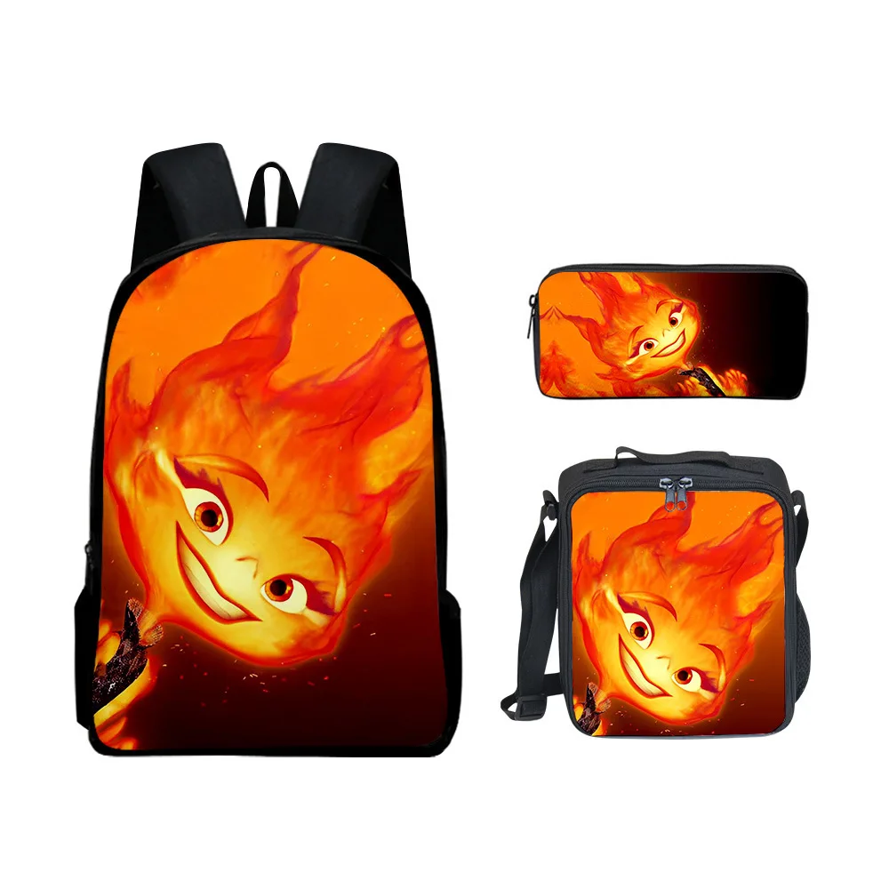 Classic Fashion Funny Elemental 3D Print 3pcs/Set pupil School Bags Laptop Daypack Backpack Lunch bag Pencil Case