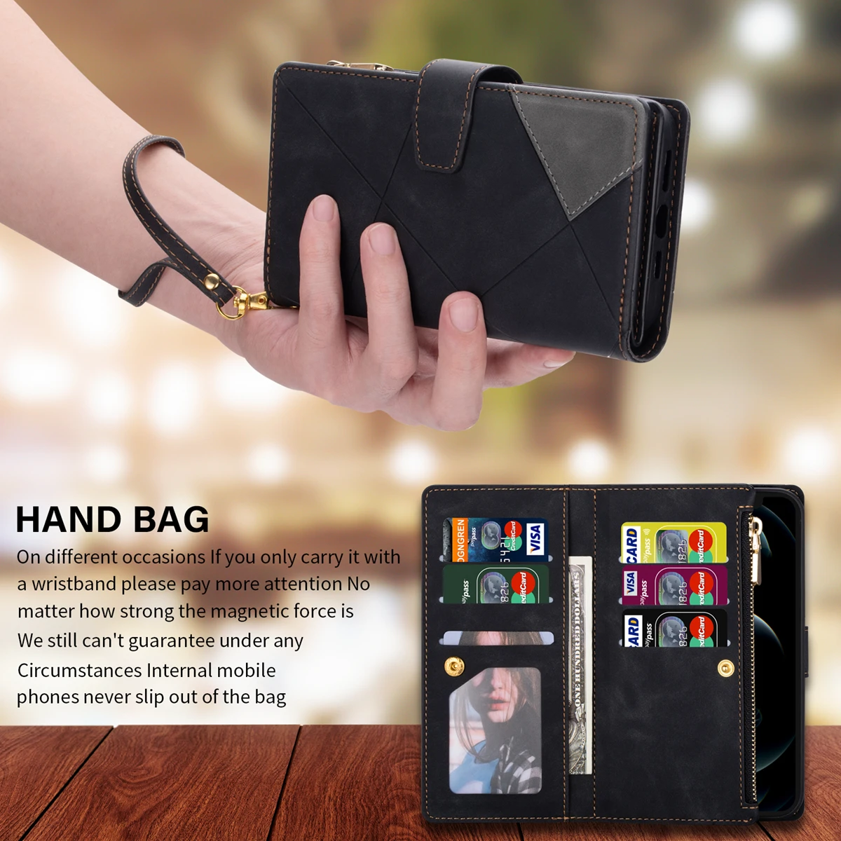Flip Leather Case For XiaoMi 13T 12T 11T  13 12 11 Lite Poco X5 F5 Redmi Note 12S 11S 12 Pro + Zipper Card Slot Wallet Bag Cover 2