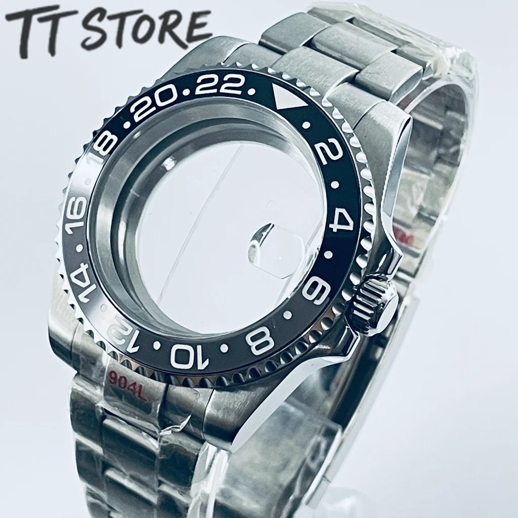 Silver 40mm Watch with Ceramic Bezel and Sapphire Case