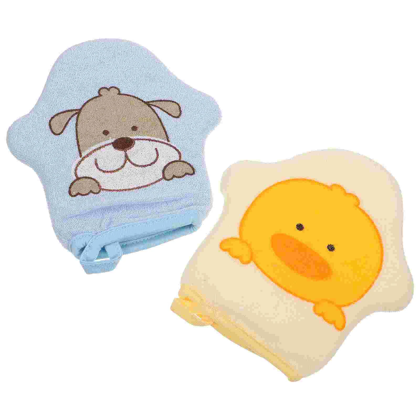 

2Pcs Cartoon Baby Body Cleaners Infant Bathing Wipes Cotton Exfoliating Towels