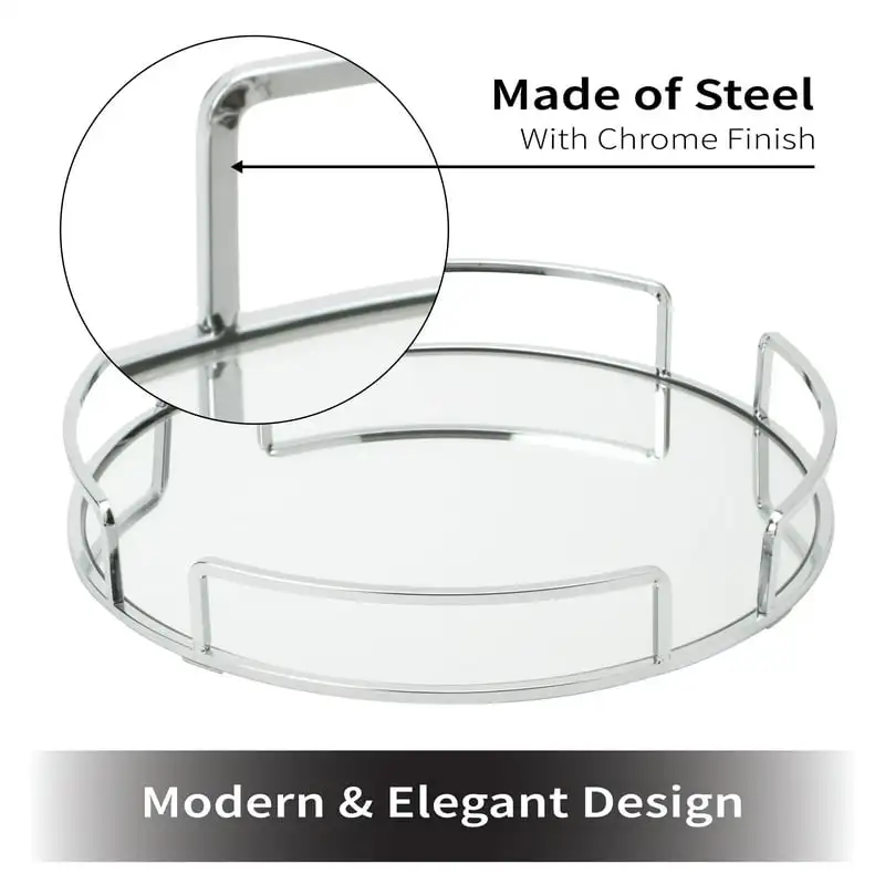 

Round Vanity Mirror Tray in Chrome