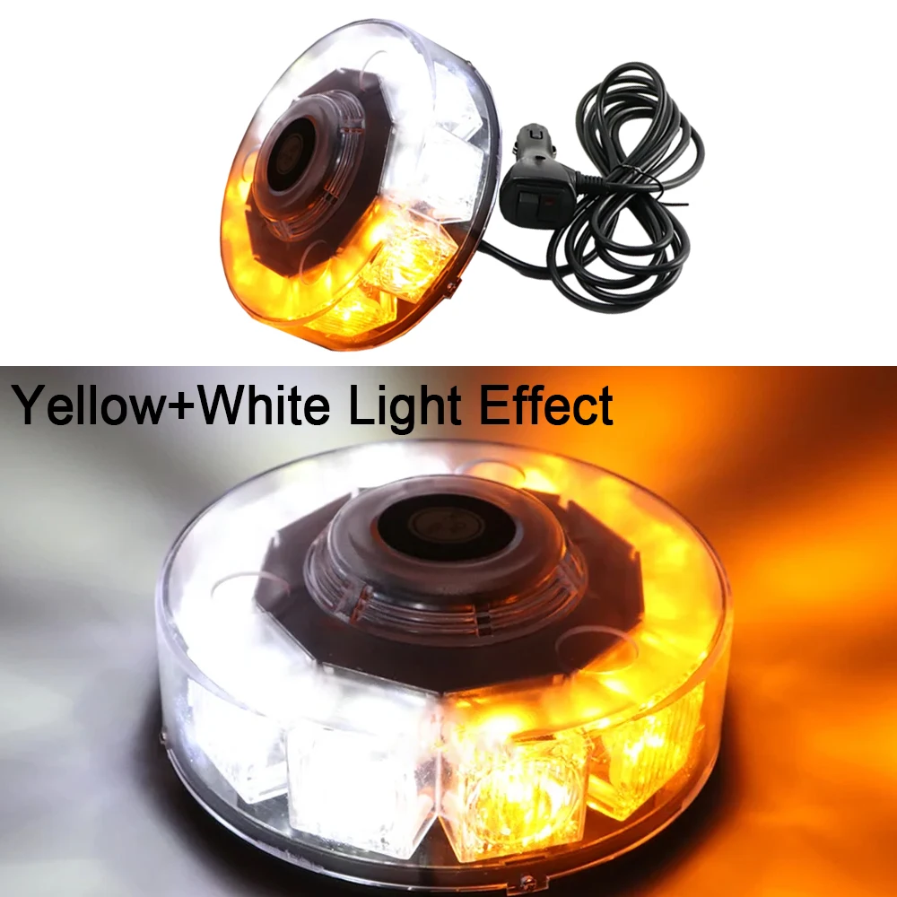 

DC12V 30W Waterproof Yellow Auto 10 LED Car Vehicle led Warning light Magnetic Mounted Flashing Strobe Emergency lights Beacon