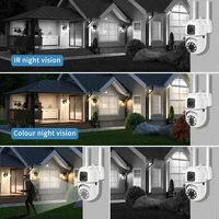 Caméra Wifi 8MP à double objectif, caméras de sécurité sans fil pour l'extérieur, audio bidirectionnel, suivi humain par IA, vision nocturne couleur, babyphone 4