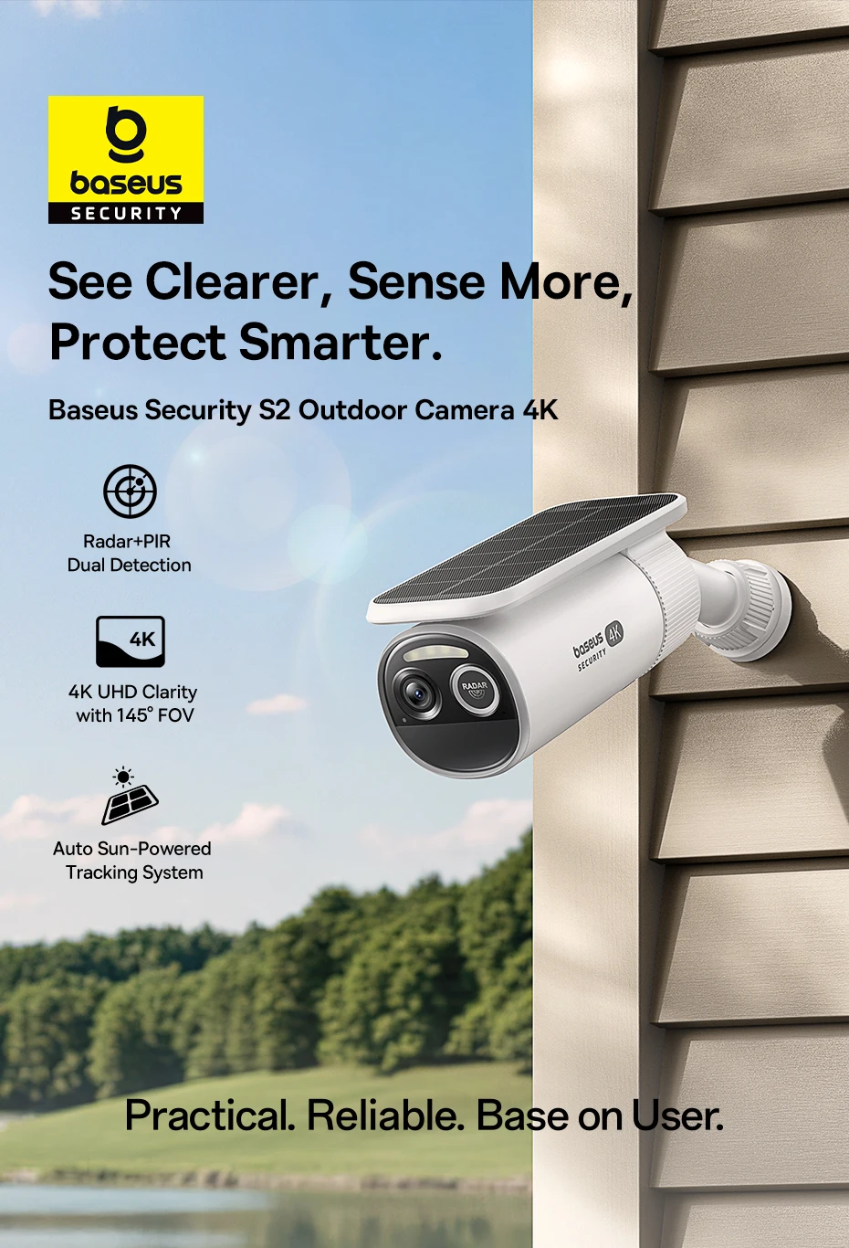 Baseus Security S2 Outdoor Camera 4K Clarity Solar