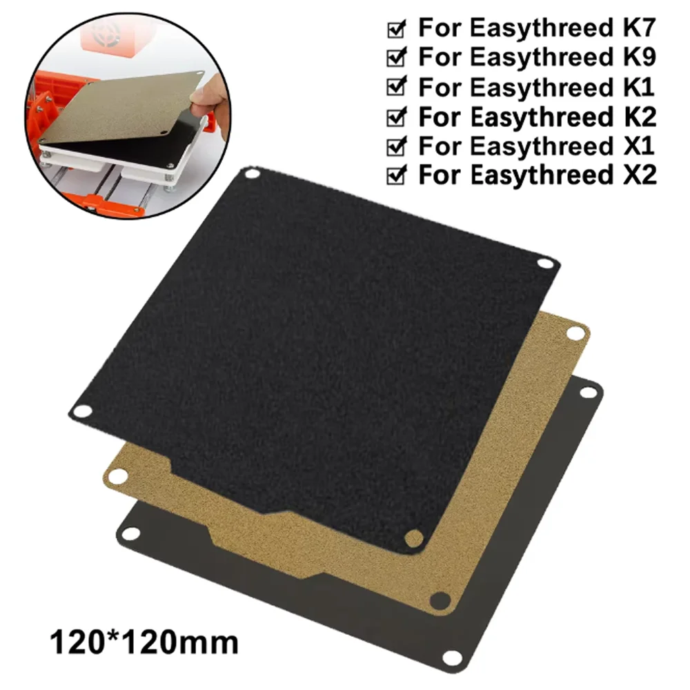 Für Easythreed X1 X2 K7 K9 K1 K2 Bauplatte 3D-Drucker 120x120mm Doppelseitige Textur PEI Federstahlplatte mit Magnetischer Basis