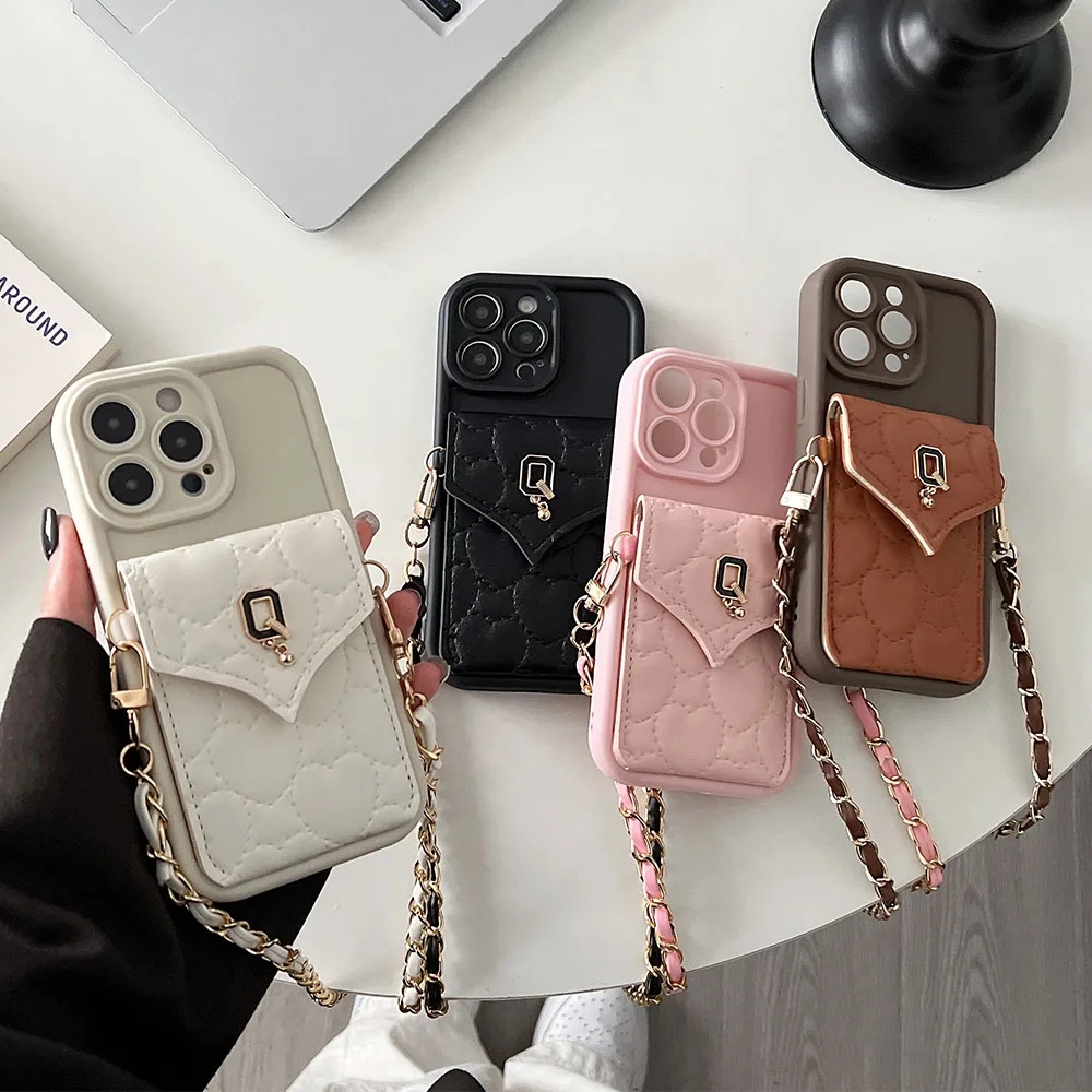 Leather Wallet Strap Crossbody Lanyard Case with Card Holder