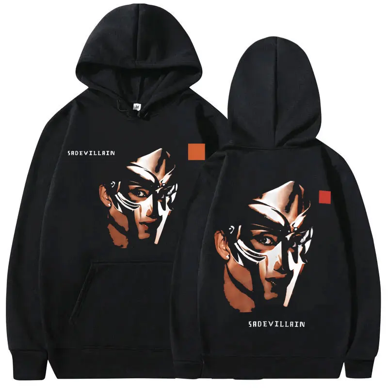 

Rapper Mf Doom Sade Sadevillain Metal Mask Face Graphic Print Hoodie Male Loose Oversized Sweatshirt Men Hip Hop Vintage Hoodies