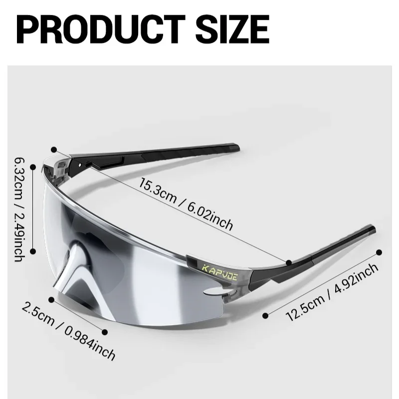 Kapvoe New Hiking Eyewear Photochromic Sports Sunglasses Road Bike Mountain Bicycle Glasses Goggle Man Women Cycling Glasses