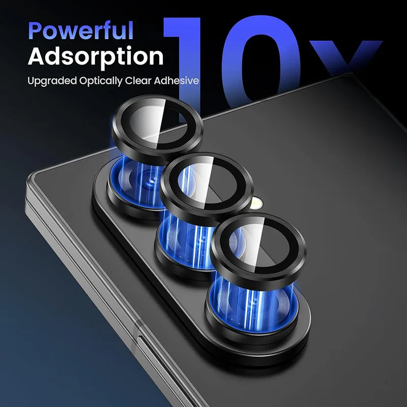 Premium Aluminium Alloy Tempered Glass Camera Lens Protector
