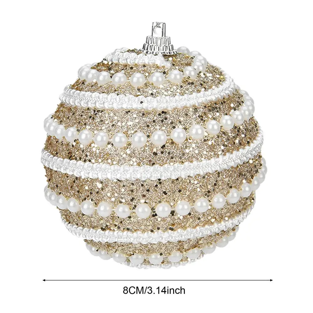thumbnail image 1 of 1 bola navideña grande de 8 cm, irrompible, para manualidades, para colgar, de perlas, para fiestas navideñas, 1 of 5