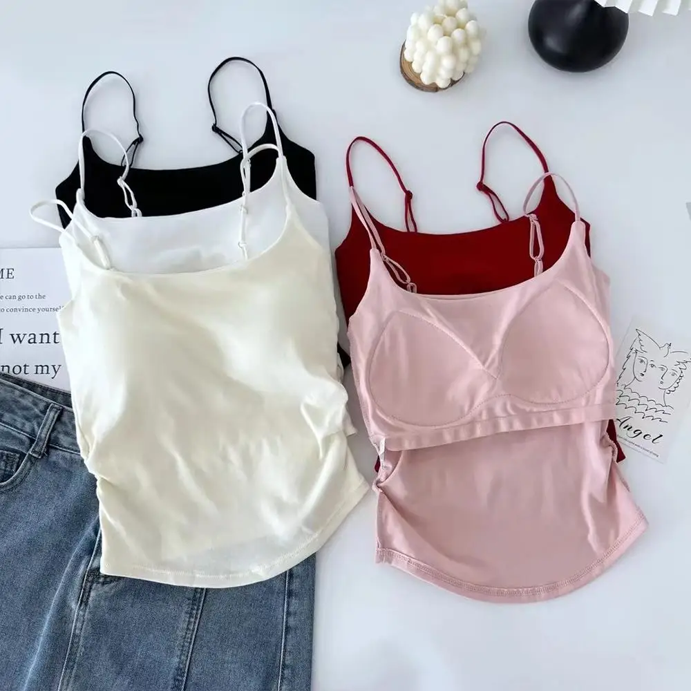 Fashion Women's Summer Cami Tops Sleeveless Pleated Slim Vest  Sexy Hot Girl Crop Top Solid Color Casual Tube Top Y2K Streetwear