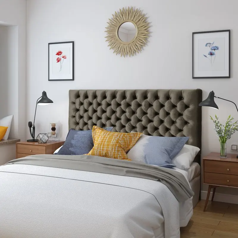 

Velvet Contemporary -Full Headboard, Grey