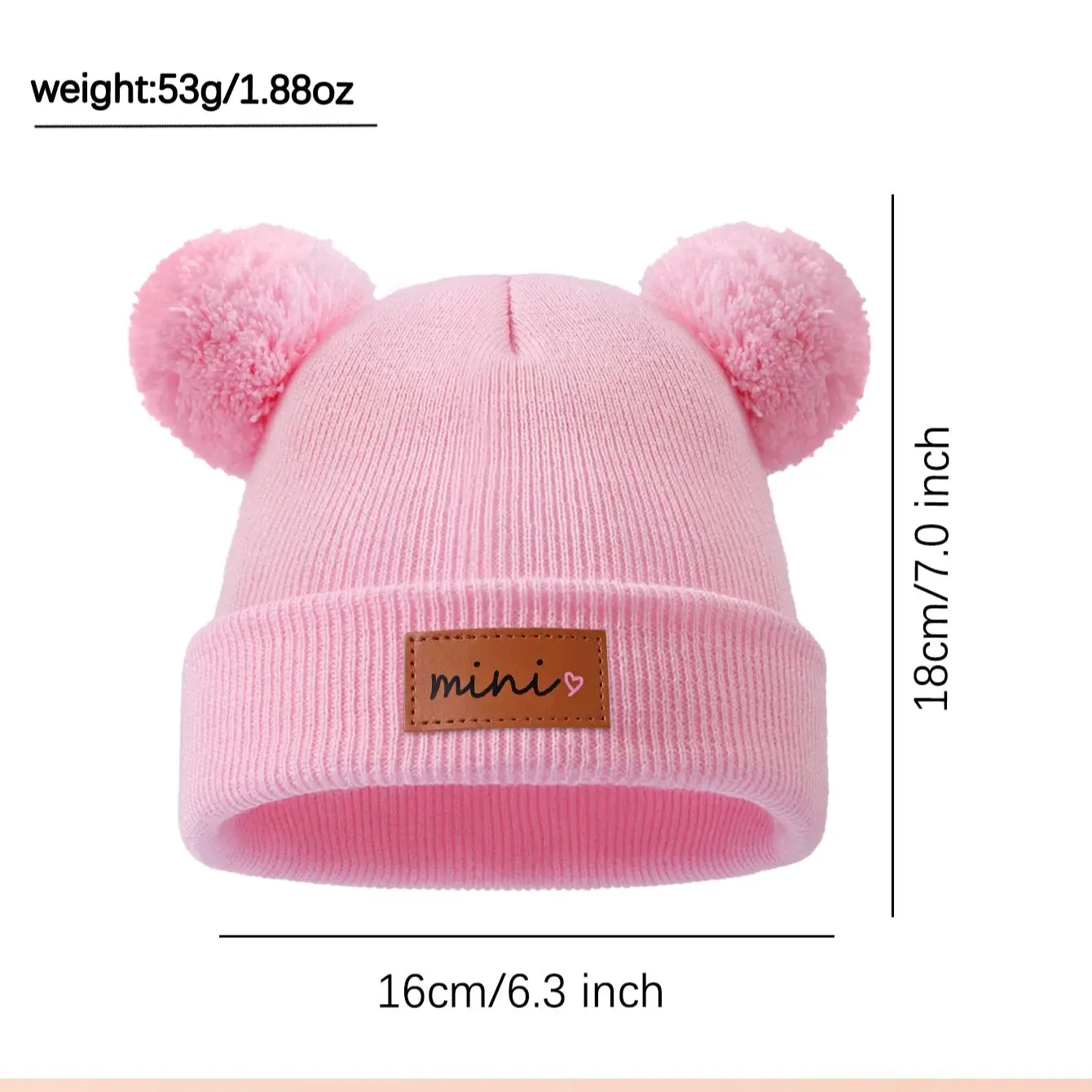 Children's Knitted Hat Two Pompoms &ldquo;mini&rdquo; Fashion Multi-Color Optional Warm Beanie Hat Daily Outdoor Play 1pc led beanie hat