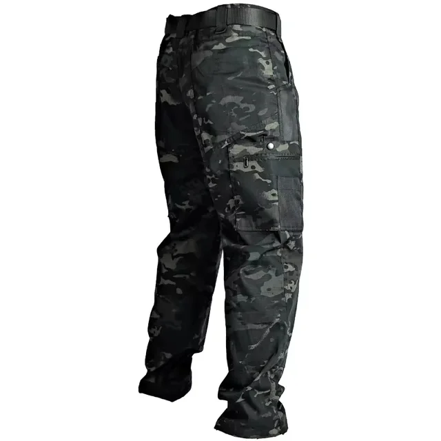 Multi-Pocket Men's Tactical Casual Pants Cargo Pants Outdoor Hiking Trousers Wear-Resistant Training Overalls