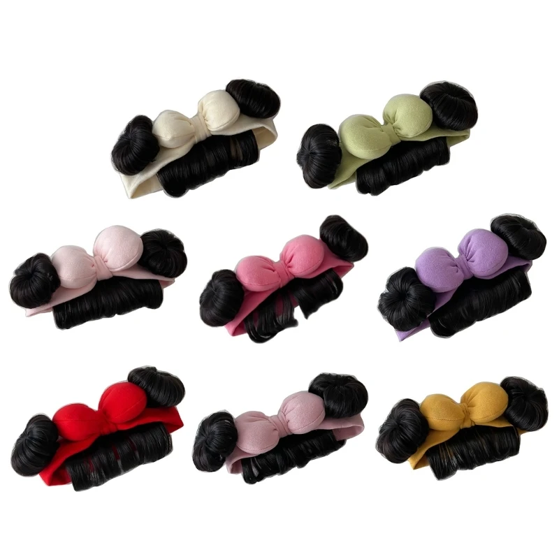 

YYDS Baby Bangs Chignons Hairpiece 0-2Y Newborns Headwear Lovely Buns Hairband
