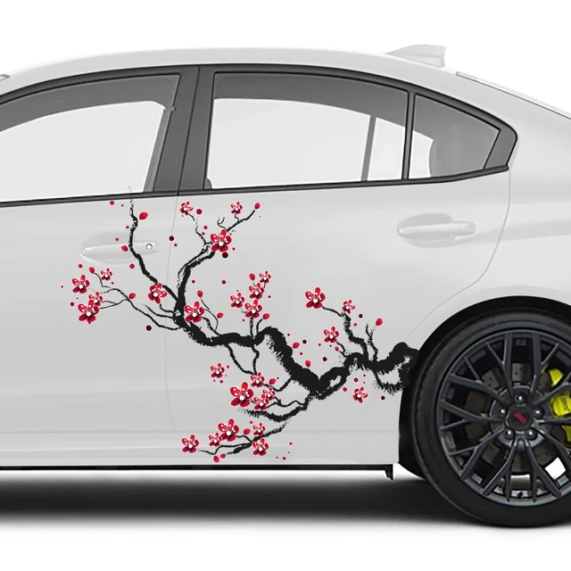 Autocollants de carrosserie de voiture sans fleur, autocollant latéral de  voiture en vinyle Anime Itasha, belle fleur - AliExpress