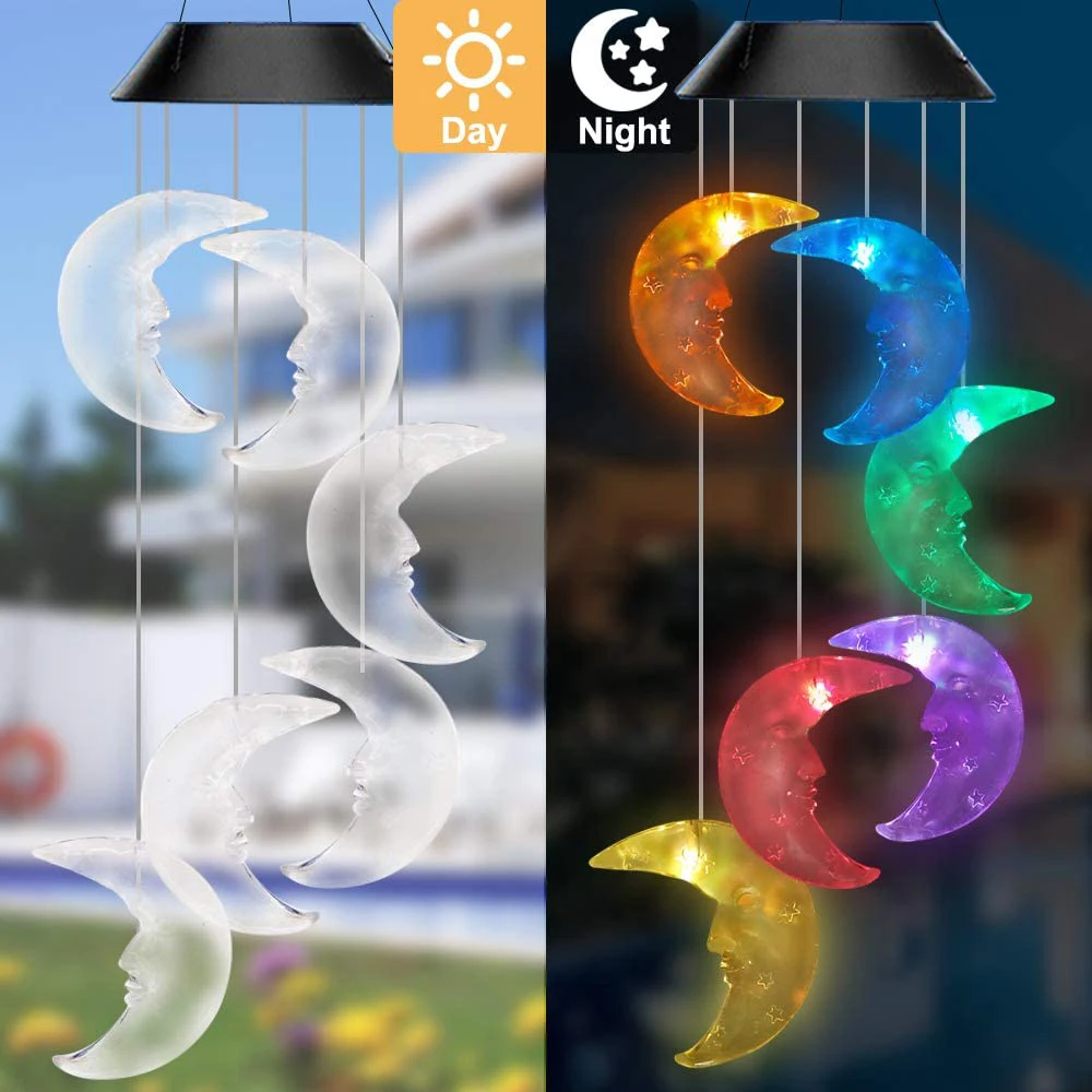 Color changing Solar Wind Chime Crystal Ball Hummingbird Wind Chime Lamp Waterproof Outdoor Use for Courtyard Garden Decoration outdoor solar spot lights Solar Lamps