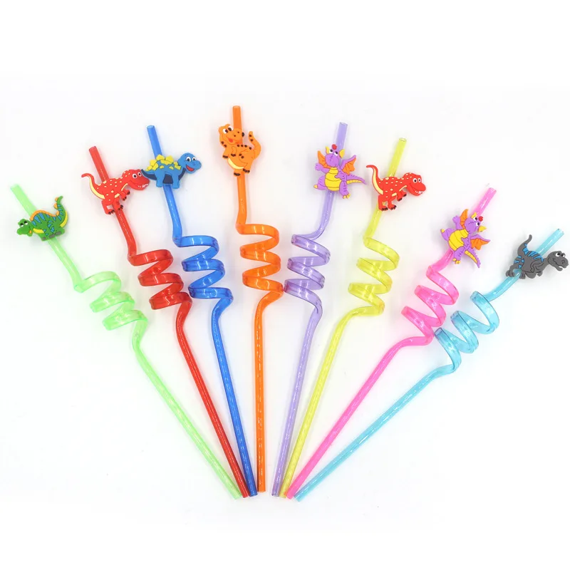 

Cartoon Straws Reusable Party Favors Drinking Suckers Colorful Twisted Straws for Kids Carnival Bar Restaurant Wedding Party