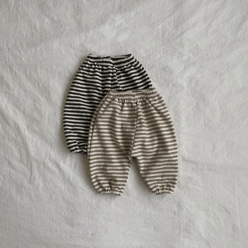 

0-3Y Baby Pants Boys Toddler Striped Casual Pants 2023 Spring Autumn Korean Kids Clothes Baby Girls Cotton Loose Harem Trousers