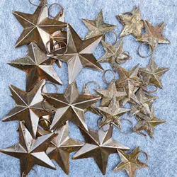 Rustic Metal Star Ornaments - Vintage Antique Primitives for Crafts and Decor (60 Pieces)