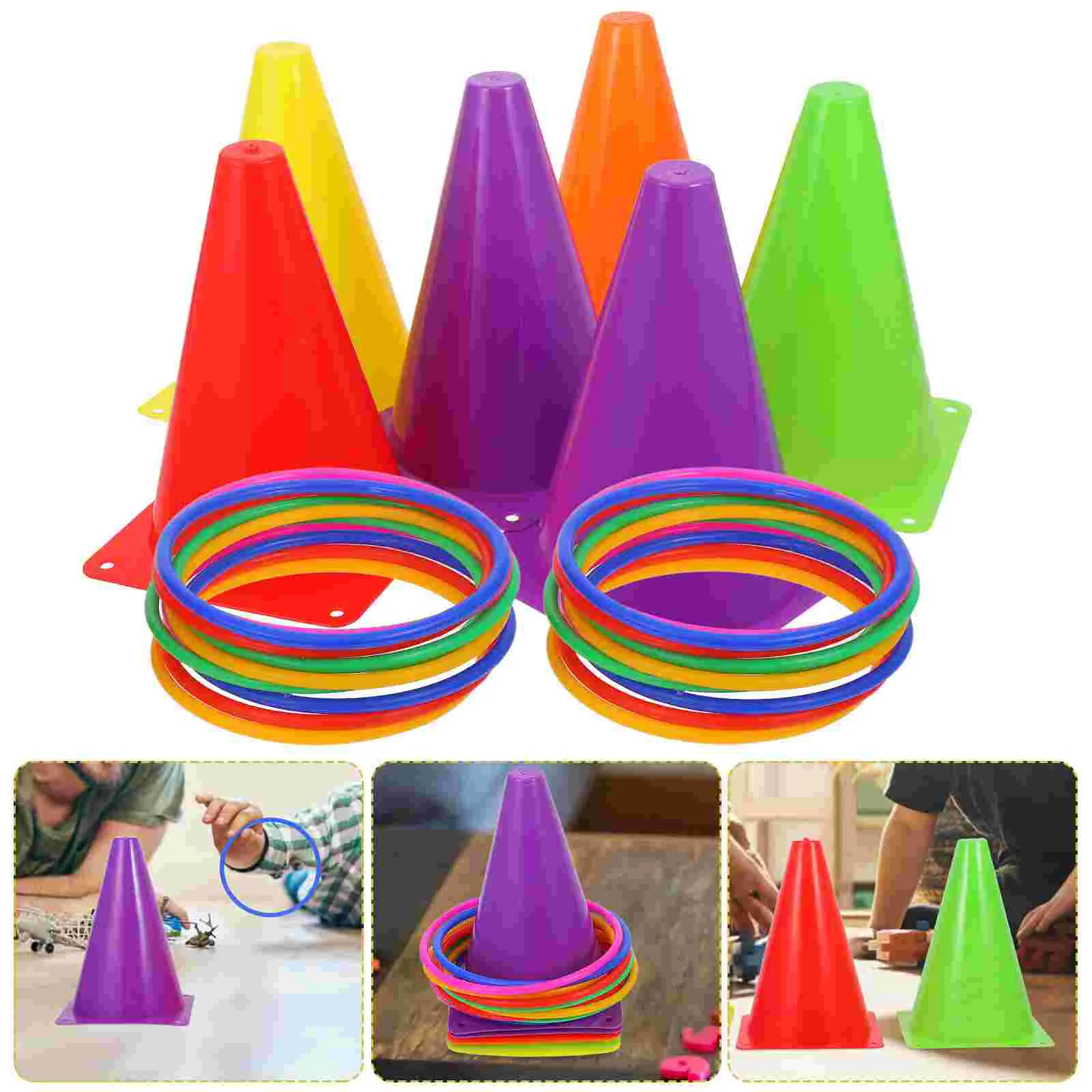 

Toss Cones Ring Game Games Kids Soccer Toy Outdoor Football Training Carnival Family Yard Combo Colored Sports Children Plastic