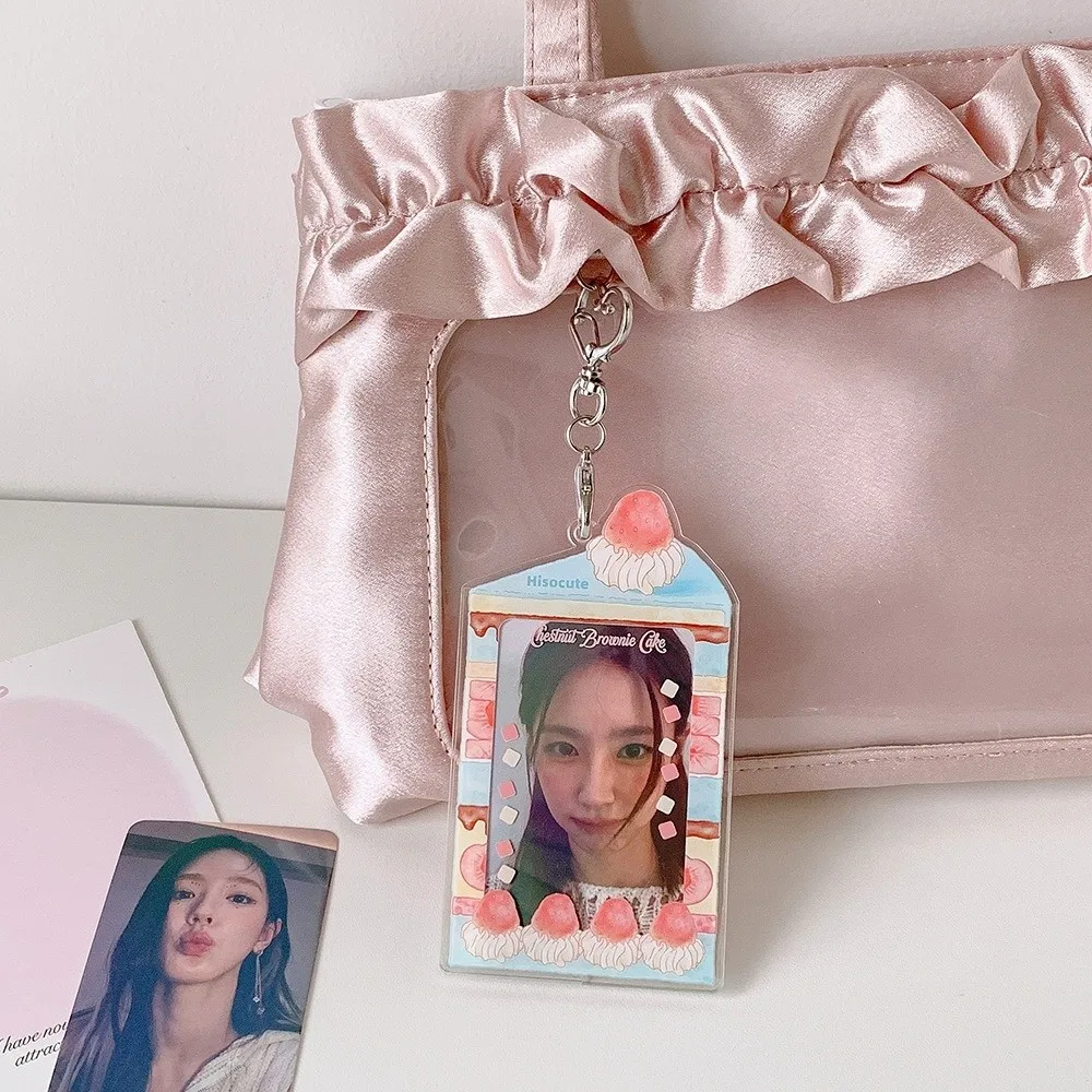 Acryl Kpop Fotokartenhalter Schlüsselanhänger in Kuchen- und Dessertform Transparente Campus-Karten-Schutzhülle 3 Zoll – Detail 10