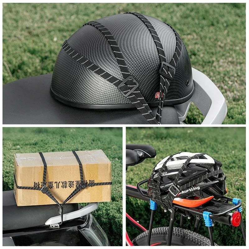 Motorradhelmnetz, Gepäckgurte, Motorradzubehör, Haken, Helmgurte, einziehbares Helmseil, fester Gurt, Netzgürtel – Detail 4