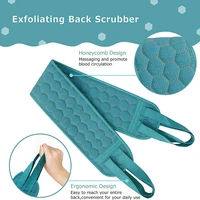 Ensemble d'épurateur corporel exfoliant – comprend un épurateur de dos, un gant de bain et une éponge de bain de douche Loofah 5