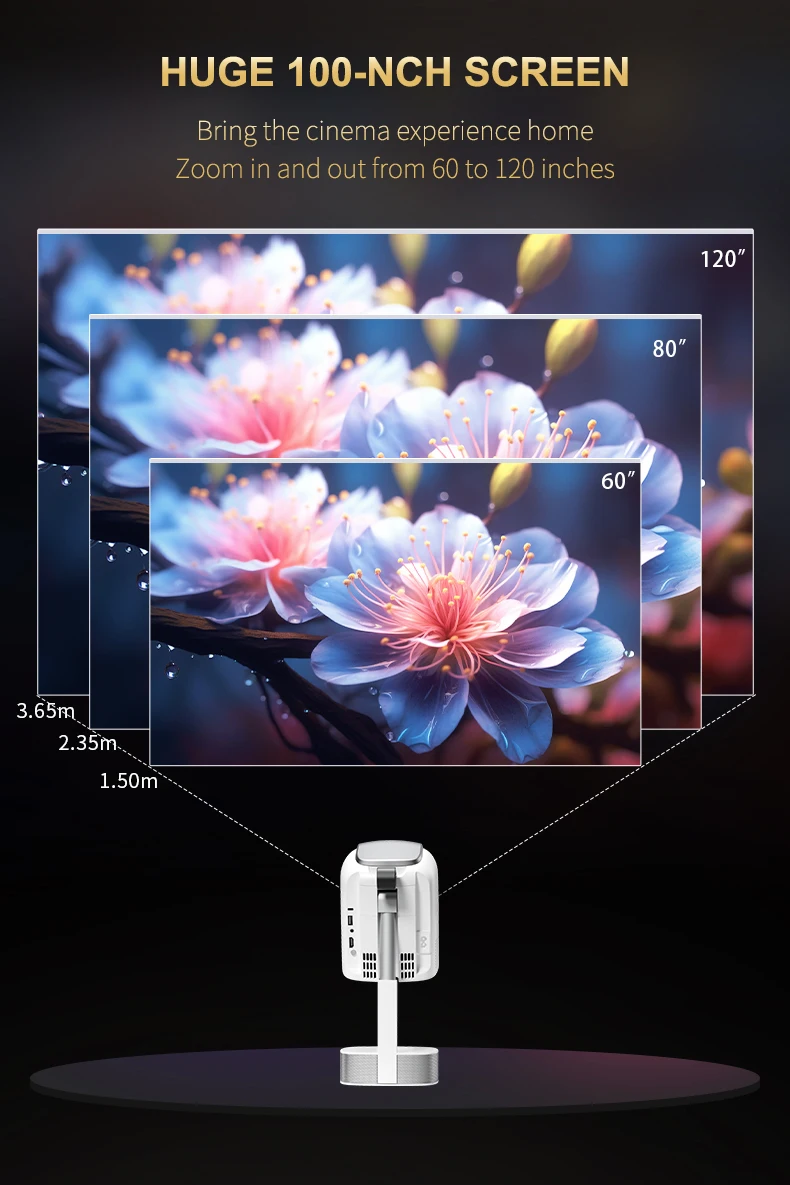 TS8 Pro Smart Hidden lifting Gimbal Projector 4K Portable with Wifi6 Bluetooth 5