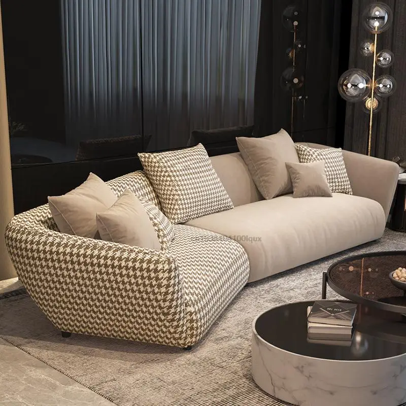 New Italian Minimalist Wash-free Technology Cloth Sofa Living Room Corner Special-shaped Designer Soft Sofa Chaise Lounge