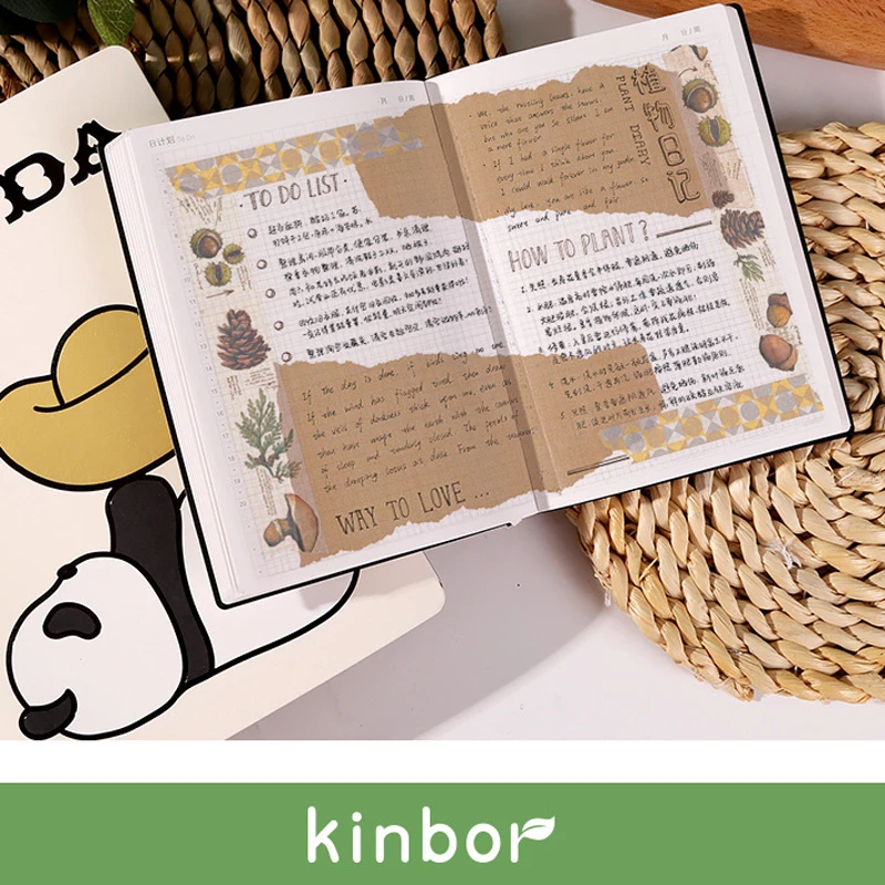 Kinbor A5 A6 Size Panda Journal Notebook Monthly Weekly Planner Daily Agenda Time Management to Increase Productivity Writing 6