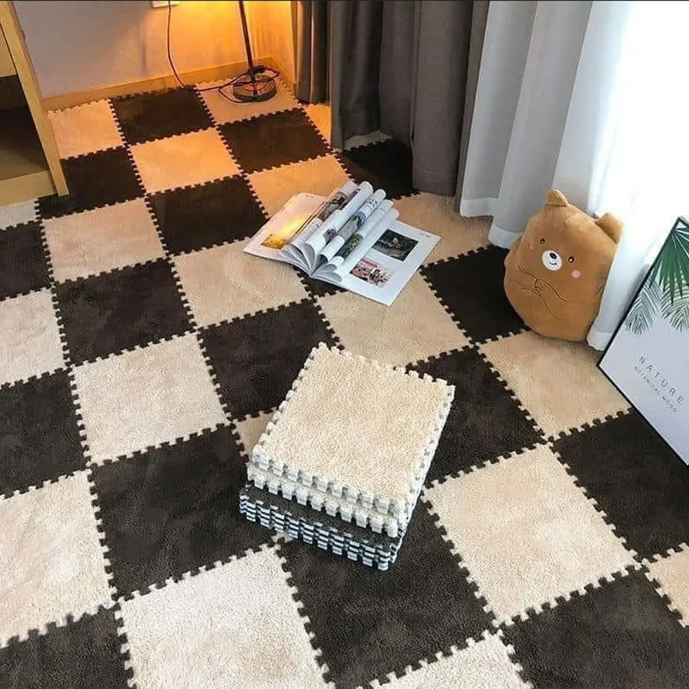 

1PC/20Pcs/30Pcs EVA Spliced Floor Mat Thick Plush Carpet Home Living Room Bedroom Decoration Door mat DIY Combination Carpet