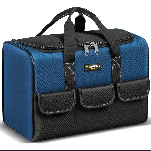 Nouveau sac à outils carré avec 30% plus de capacité, pochette à outils multi-poches étanche pour outils d'électricien 1