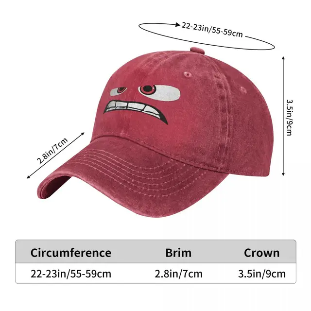 Fun Anger Face Inside Out Washed Baseball Cap Vintage Trucker Hat Summer Unisex Men Outdoor Sun Sunshade Baseball Caps 2