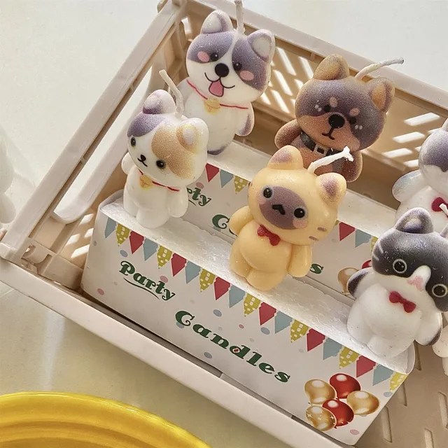 Bougies d'anniversaire pour chat et chien, 3 pièces, décoration de gâteau pour enfants, chiot, bougies d'anniversaire pour animaux de compagnie, fournitures de pâtisserie pour fête 3
